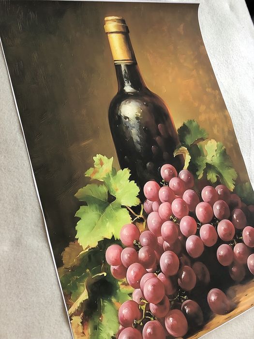 Gobelin na płótnie HD/Obrazek/Antique Retro/Grapes & Wine