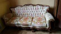 Francuska stylowa Sofa z dwoma fotelami plus łoże- oryginał