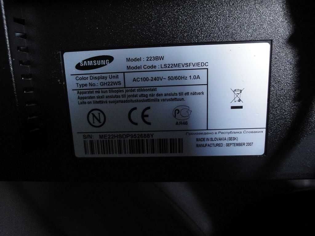 Monitor SAMSUNG SyncMaster 223BW - 55cm/22 cale