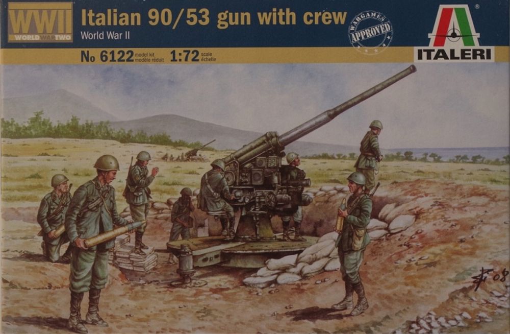 Model do sklejania Italeri 6122  90/53 Gun with Crew 1:72