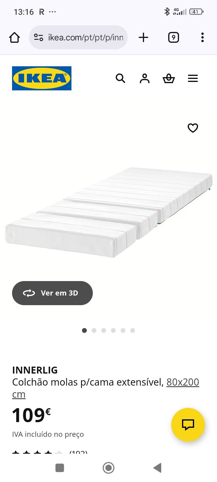 Cama extensível ferro com colchão incluído