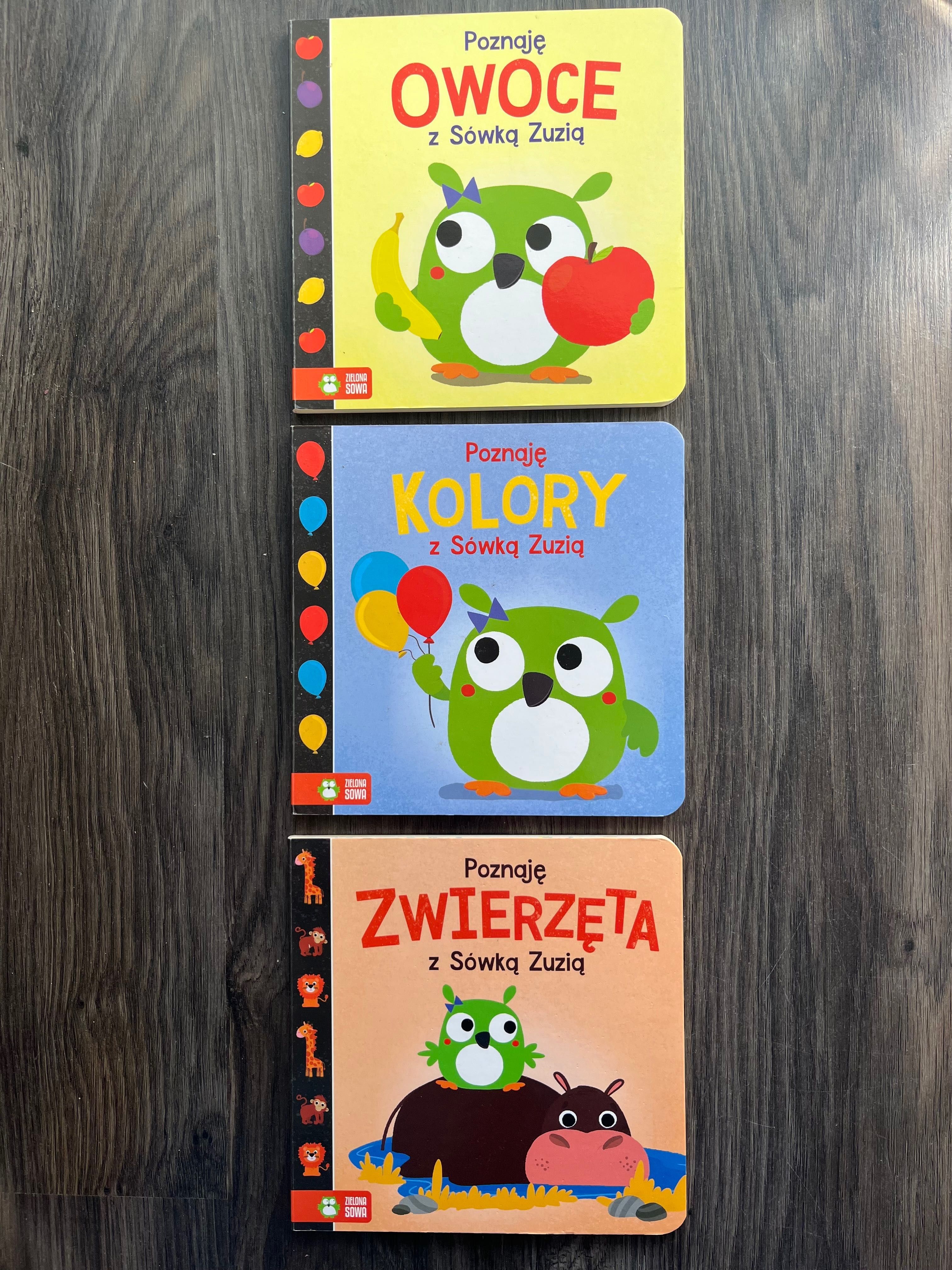 Książeczki Sówka Zuzia poznaje Kolory, Owoce, Zwierzęta- 3szt.