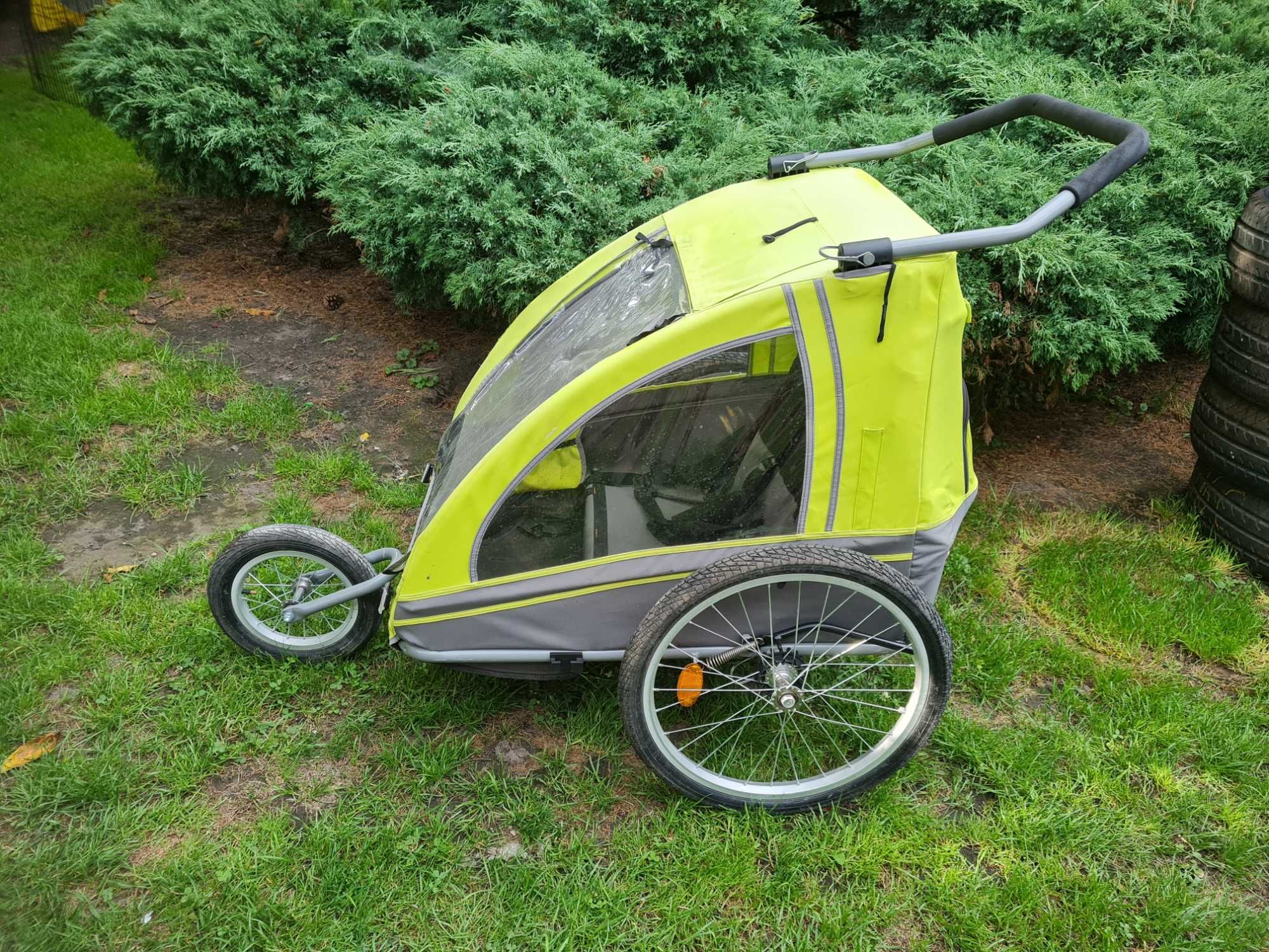 Przyczepka Dwuosobowa BlueBird Wózek Riksza Przyczepka Rowerowa