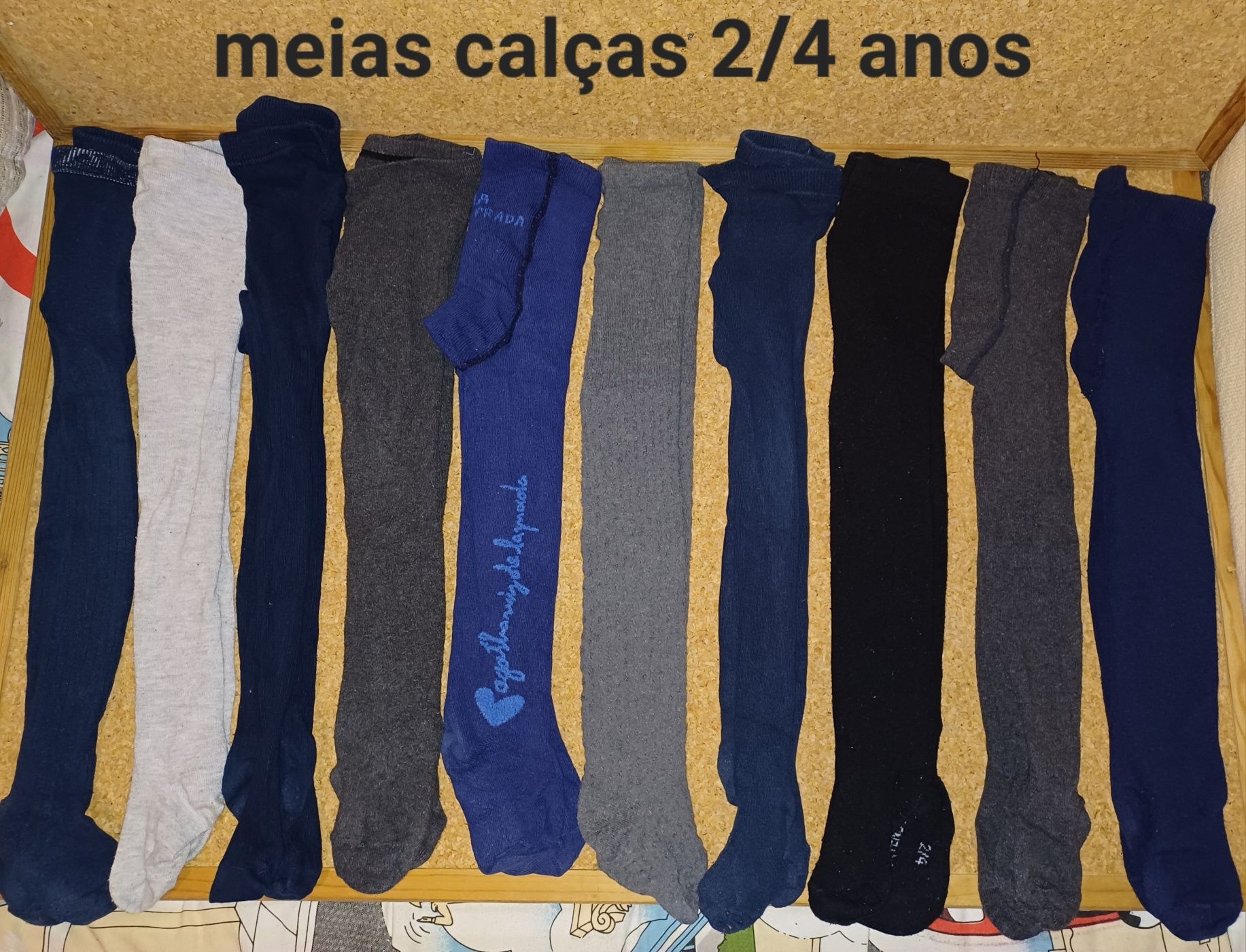 Meias calças 2/4 anos, criança, menina, menino