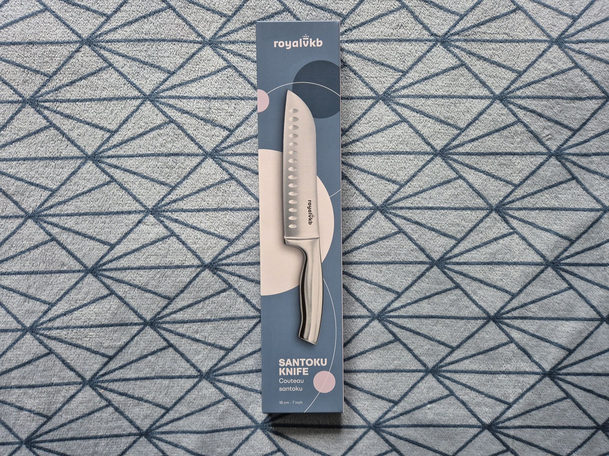 Nowy Nóż Santoku Royal VKB Stalowy 18cm Stal Nierdzewna Royalvkb ŁÓDŹ