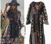 Sukienka maxi Zara boho M 38 Anja Rubik