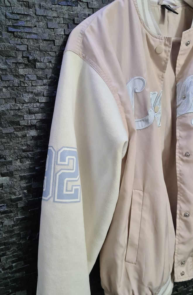 H&M beżowa kurtka bejsbolowa oversizowa XS