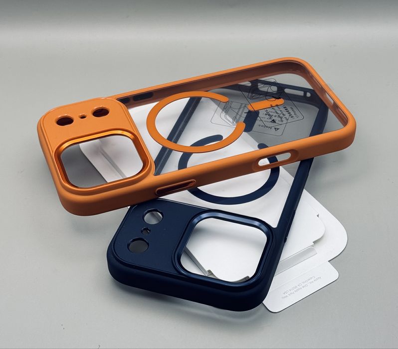 Чехол iPhone 17 Pro Max Orange MagSafe, 17 Pro Blue MagSafe, оранжевый