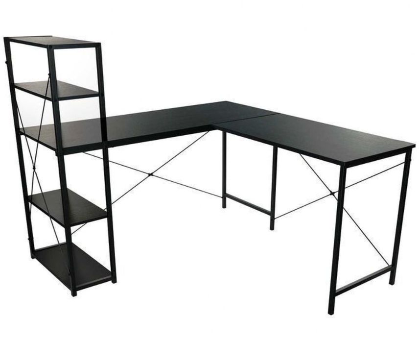 NOWE Biurko Narożne Gamingowe Czarne Duże Komputerowe Do Biura Szkolne