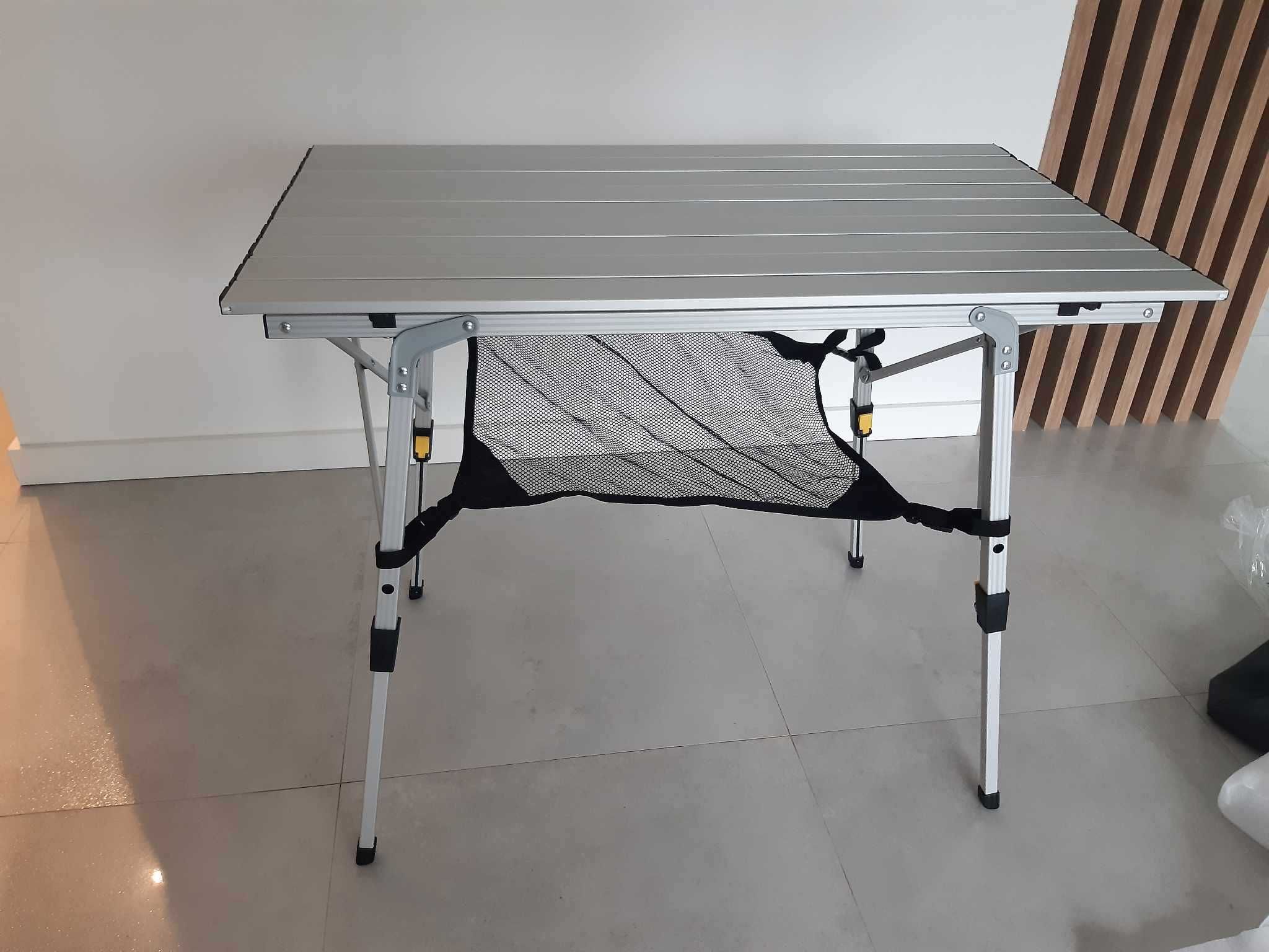 lekki aluminiowy stół kempingowy pod namiot do przyczepy 90 × 53 cm