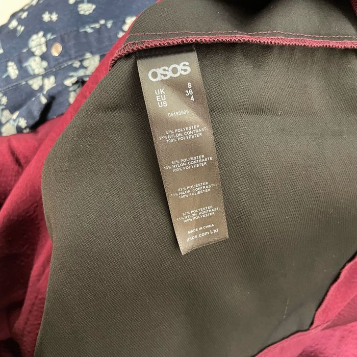 asos Sukienka do Kolana Wygodna Wieczorowa Elegancka Czerwona Roz 36