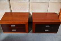 Conjunto mesas cabeceira cerejeira e wengue