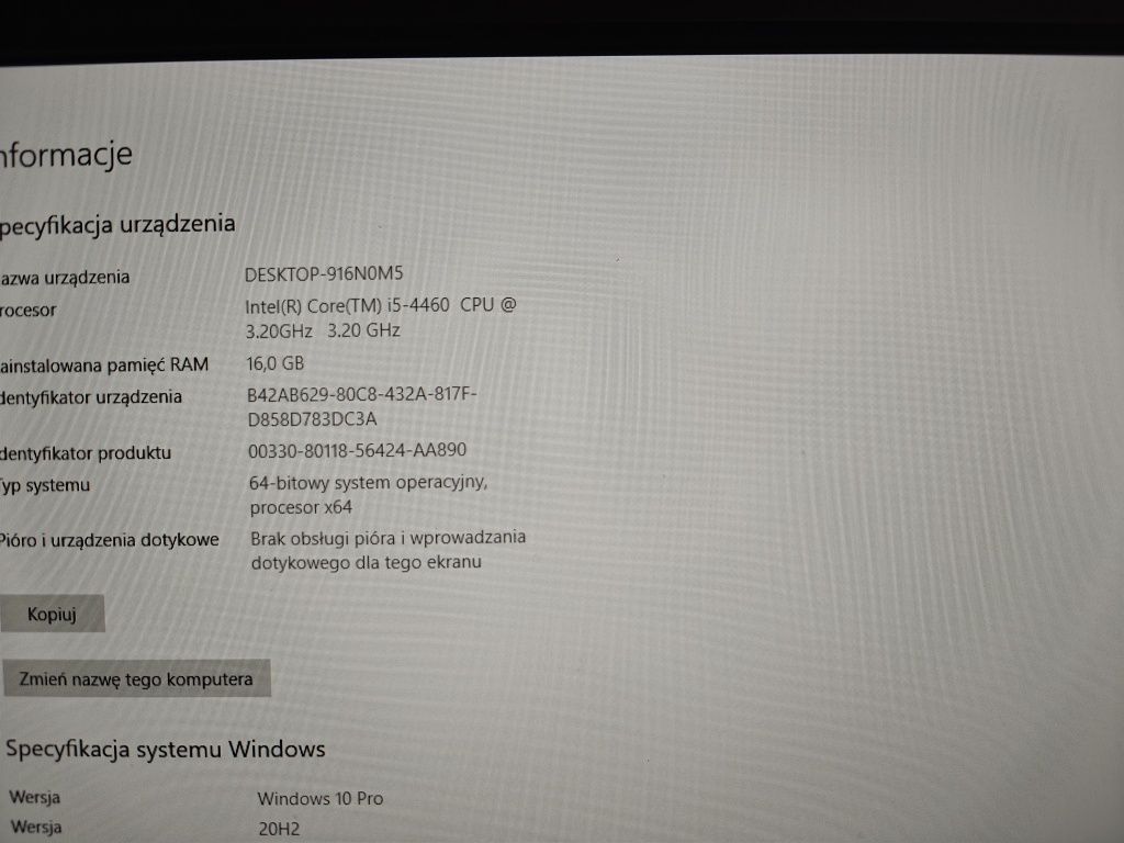 PC z monitorem Full Hd 22 cale, NVIDIA GeForce 970 gtx i5,16 Gb, ssd