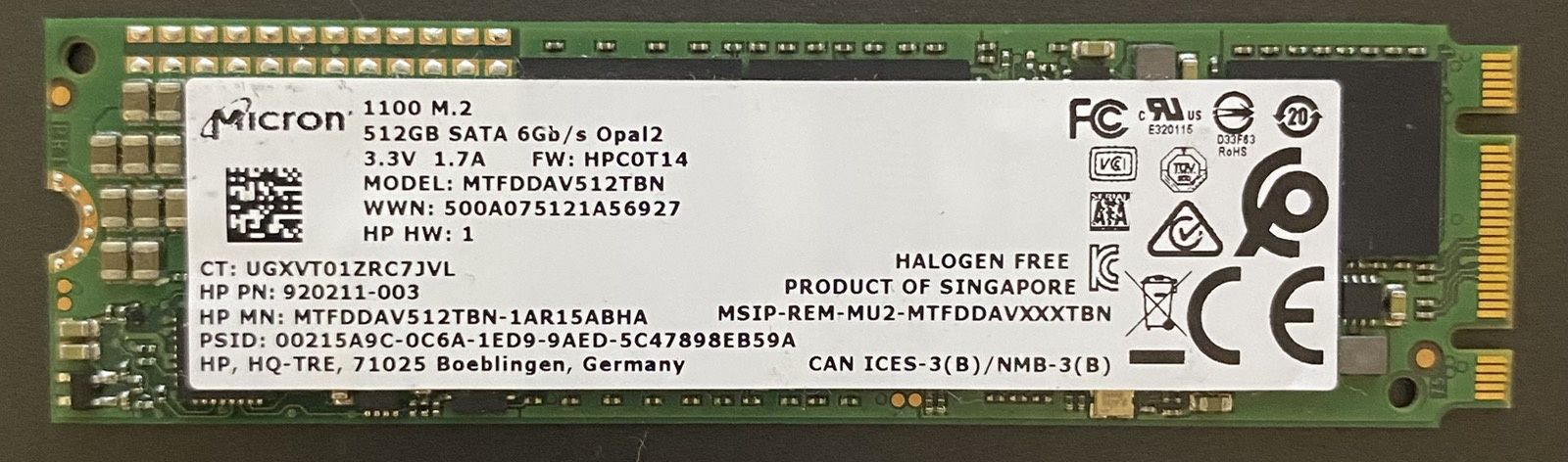 SSD Micron 1100 m.2 512gb