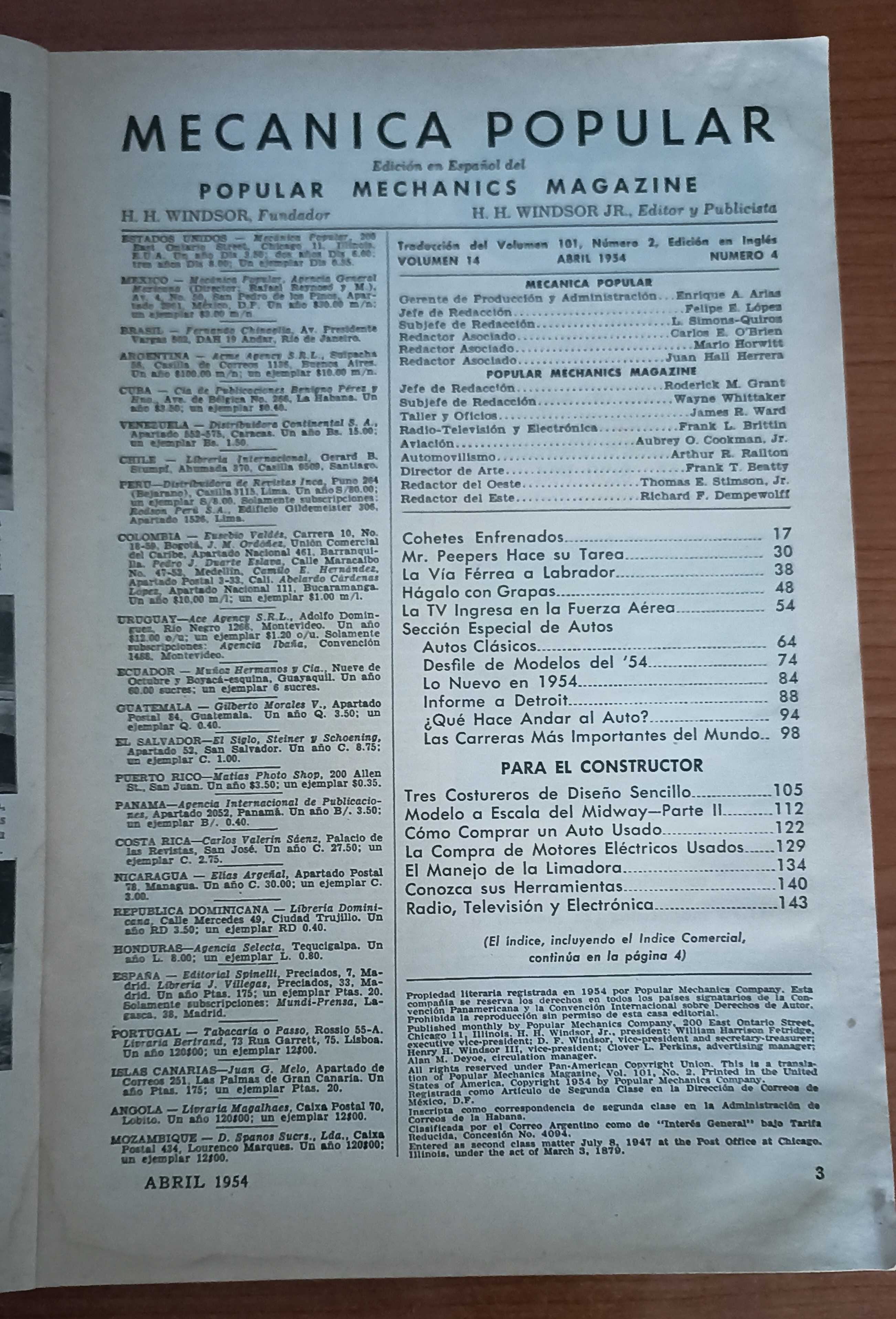 Revista Mecanica Popular espanhola Abril 1954