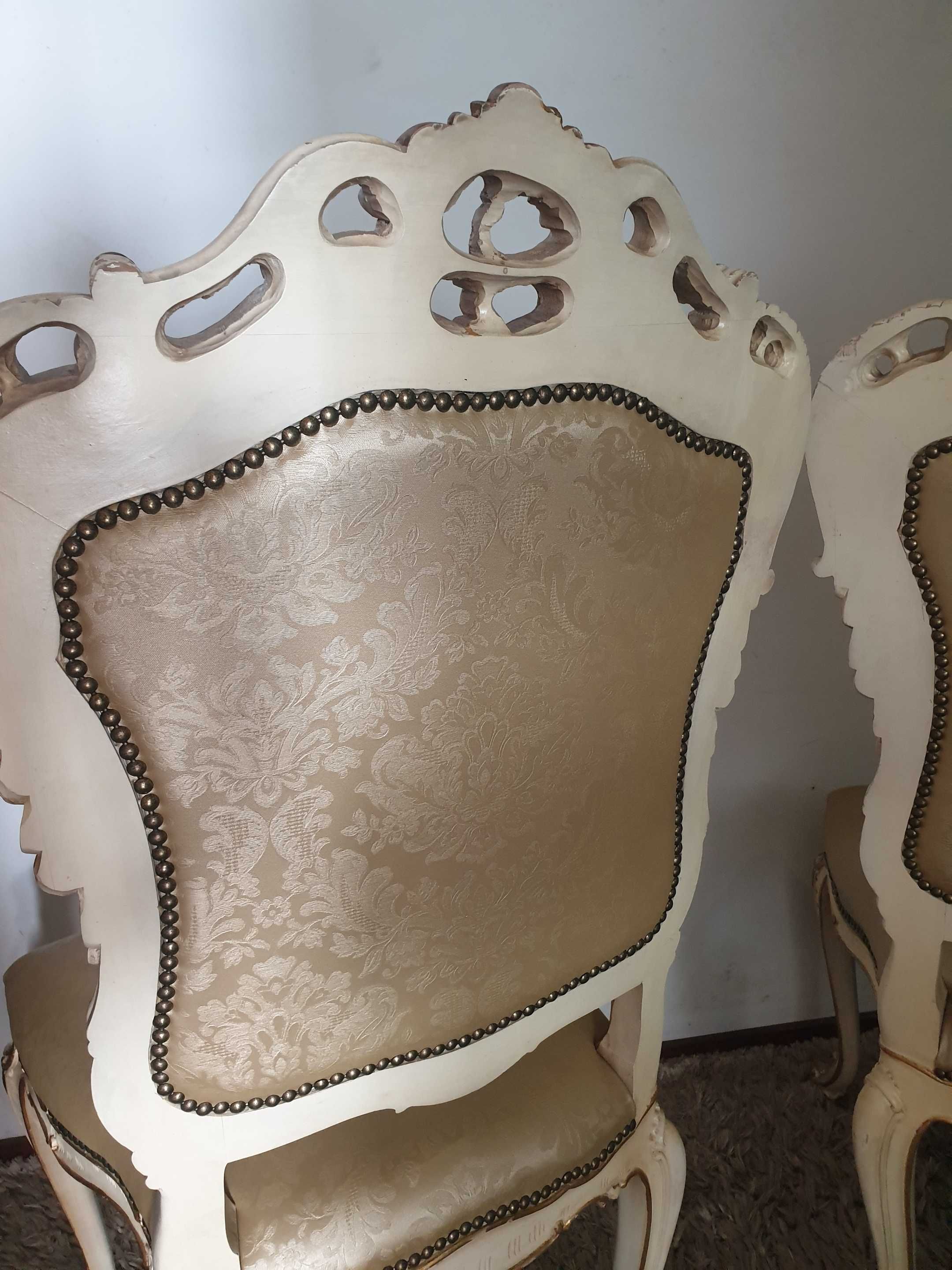 Par de Cadeiras ou Cadeirões Renascença Italiana Antiga Talha Dourada