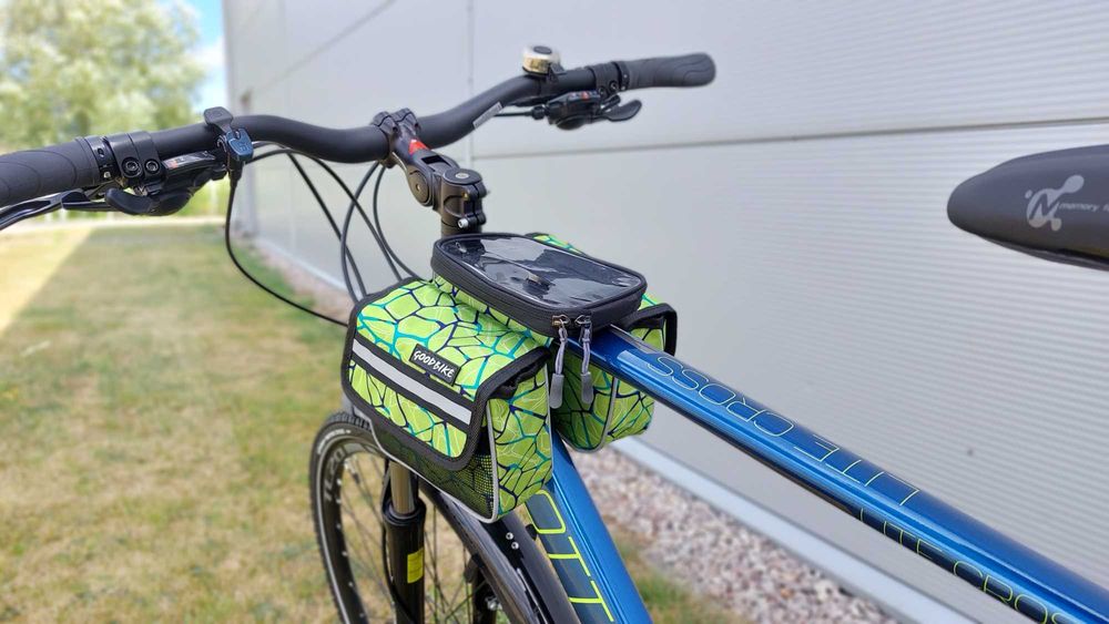 pojemna dwustronna sakwa rowerowa na ramę za kierownicą STAR-G 2x1,5l