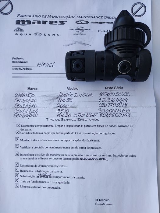 Regulador primeiro andar Scubapro MK20 ul