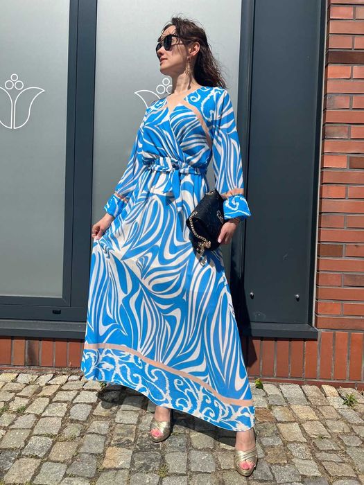 Sklep NOWA włoska szyfonowa sukienka damska wesele impreza uroczystość