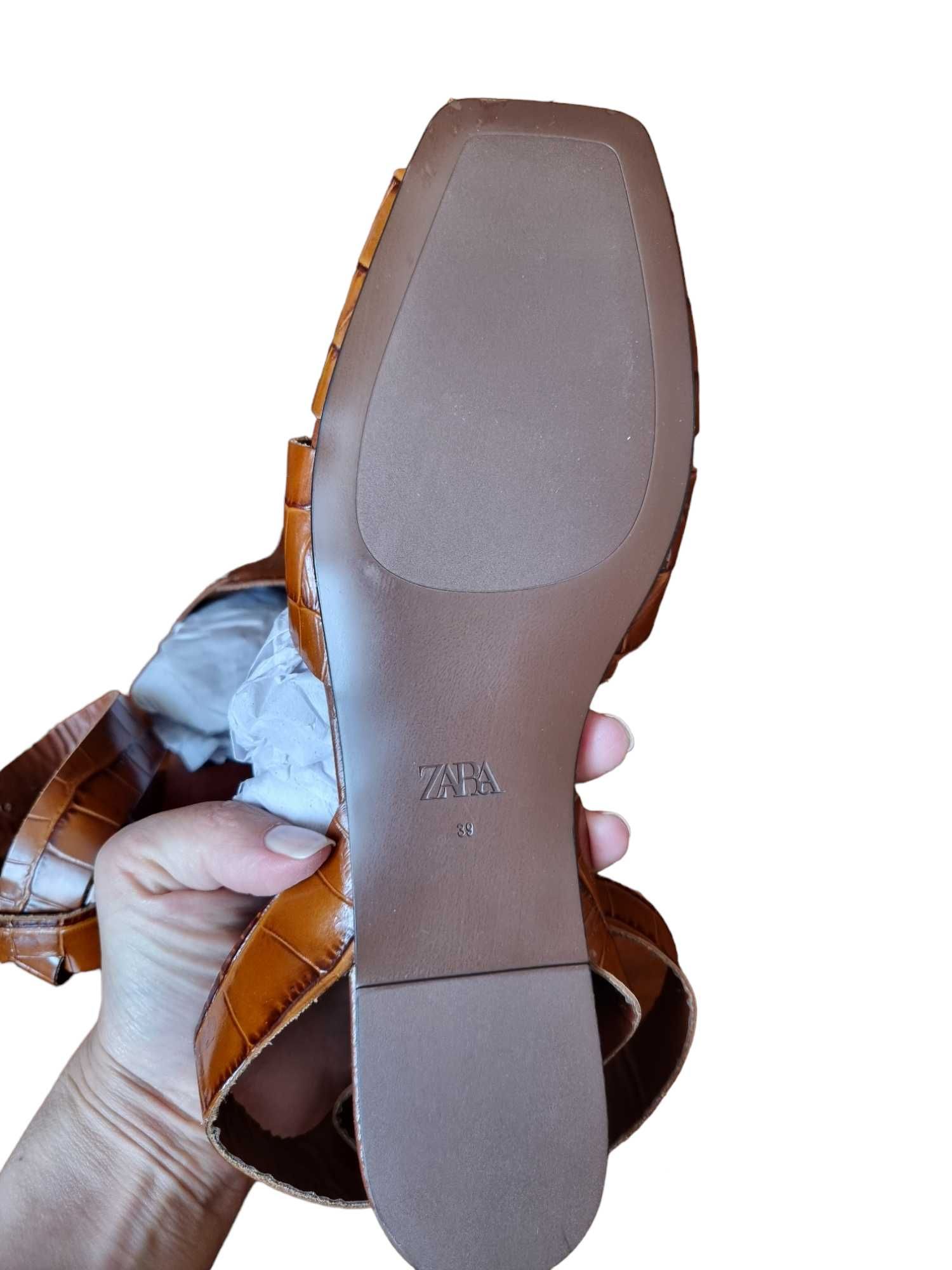 Нові шкіряні босоніжки сандалі Zara, розмір 39
