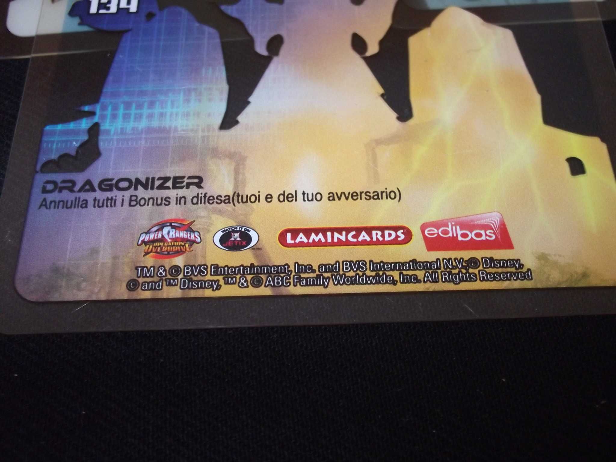 20 cartas Lamincards Power Rangers Overdrive