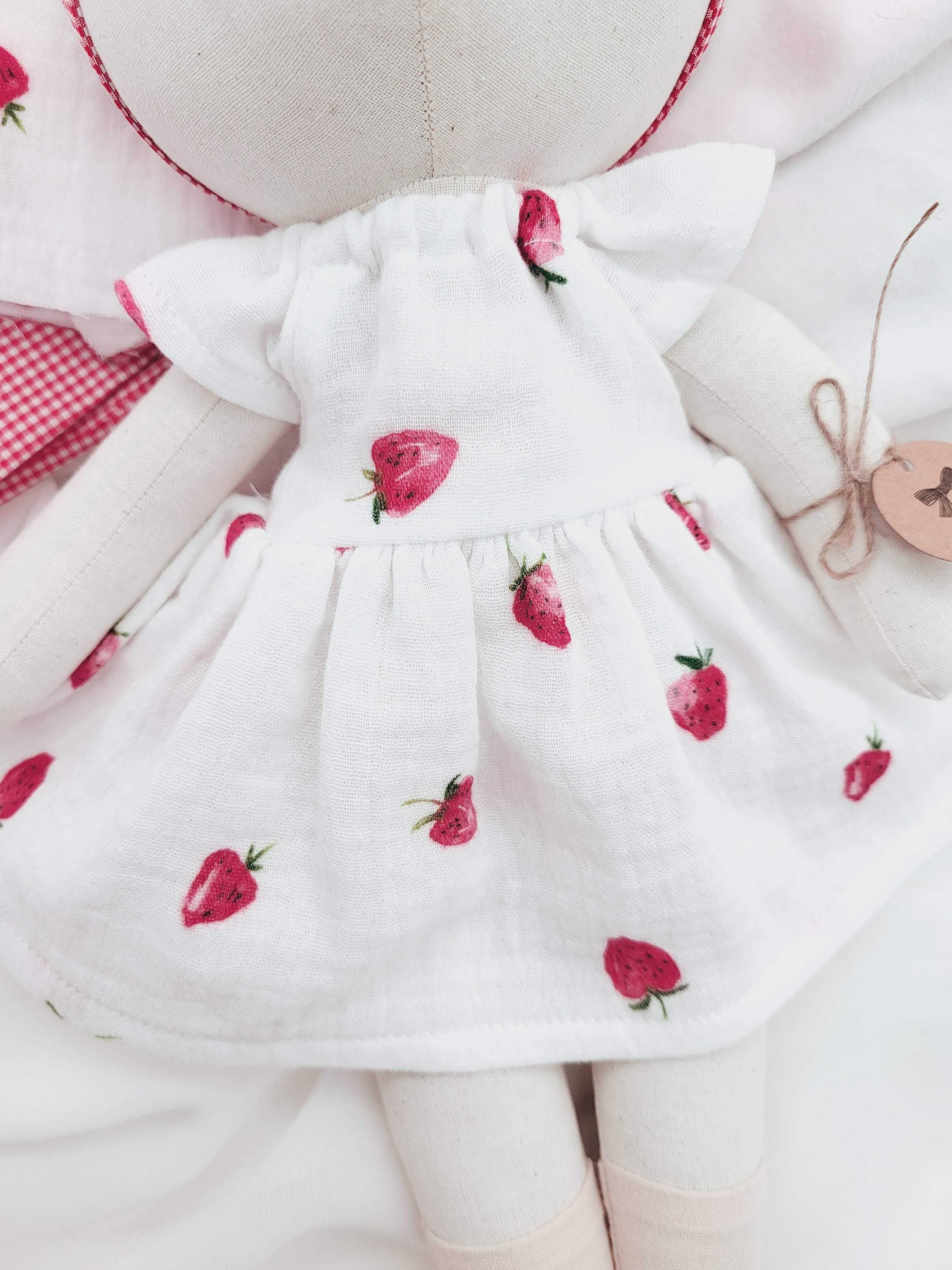 Lalka szyta Myszka prezent chrzciny urodziny rękodzieło handmade
