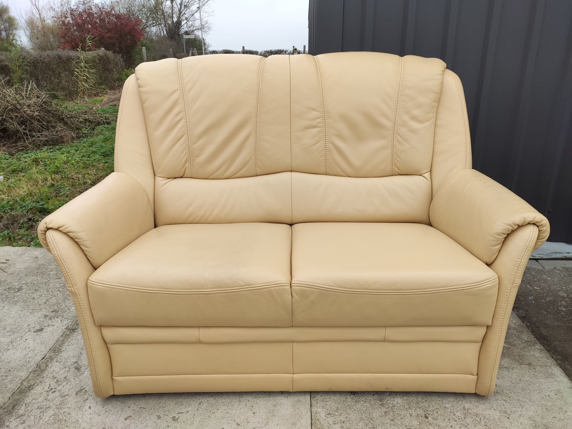 Sofa skórzana 3-osobowa+2-osobowa+fotel-100% skóra naturalna! Okazja