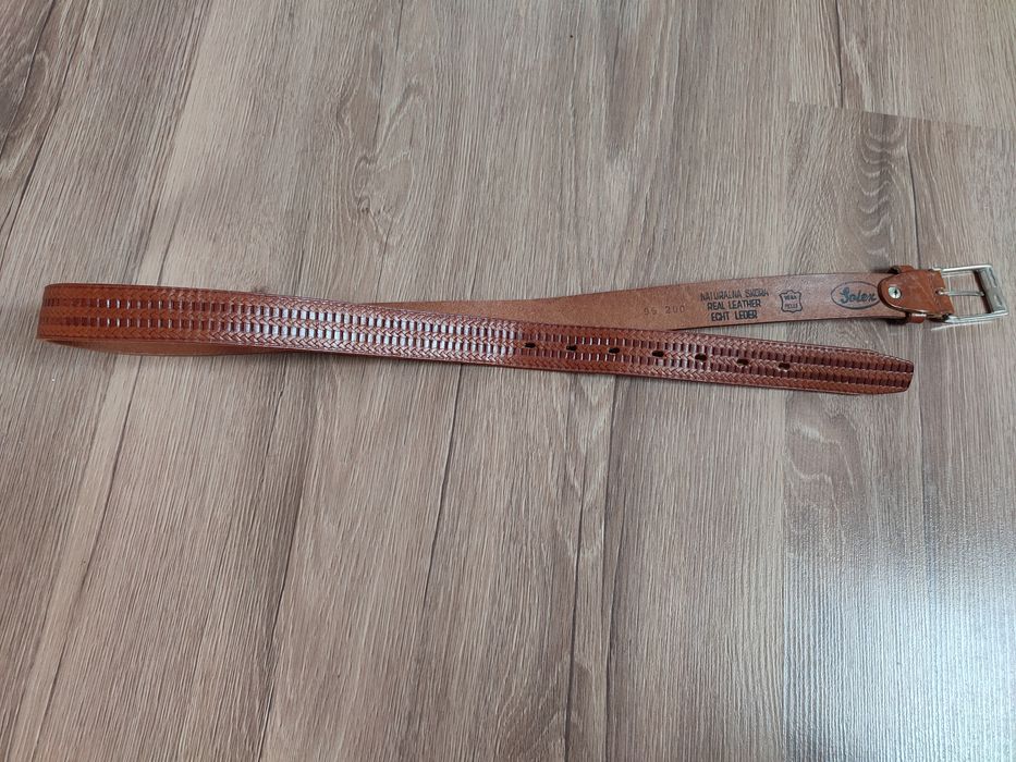 Pasek ze skóry naturalnej brązowy 95cm