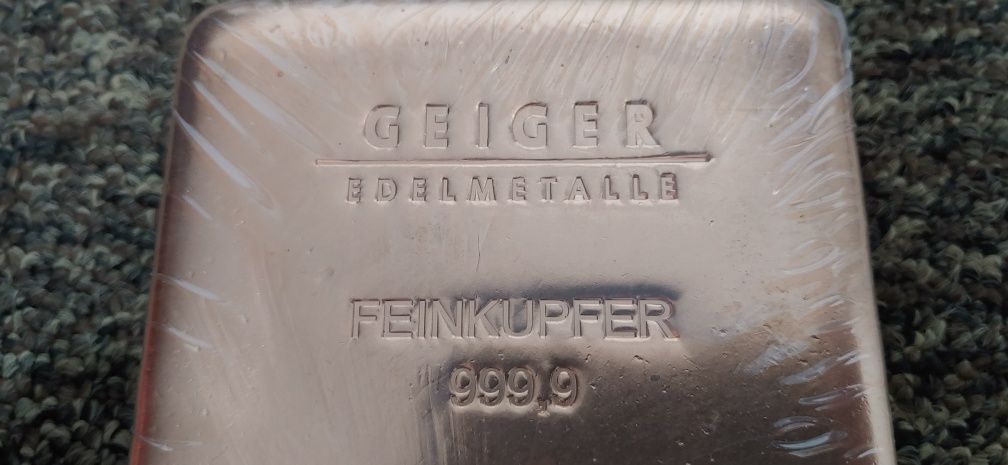 Sztabka miedzi 3.1 kg Geiger Edelmetalle