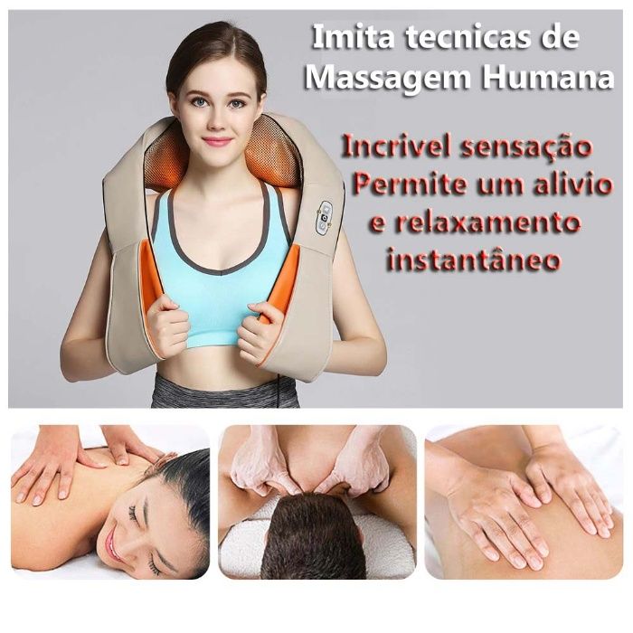 Massajador 16 dedos ombros pescoço lombar pés abdominal massageador