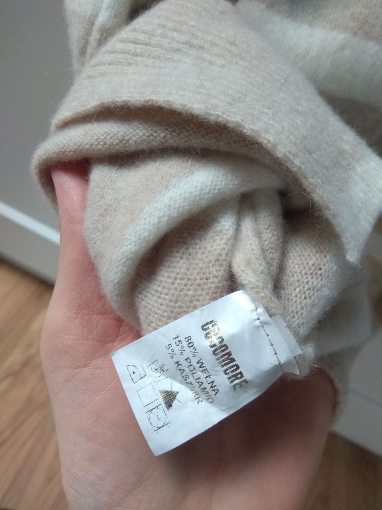 Sweterek wełna, kaszmir oversize