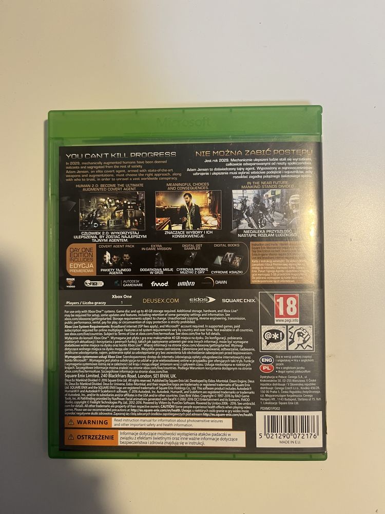 Gra DEUS EX na XBOX ONE edycja premierowa