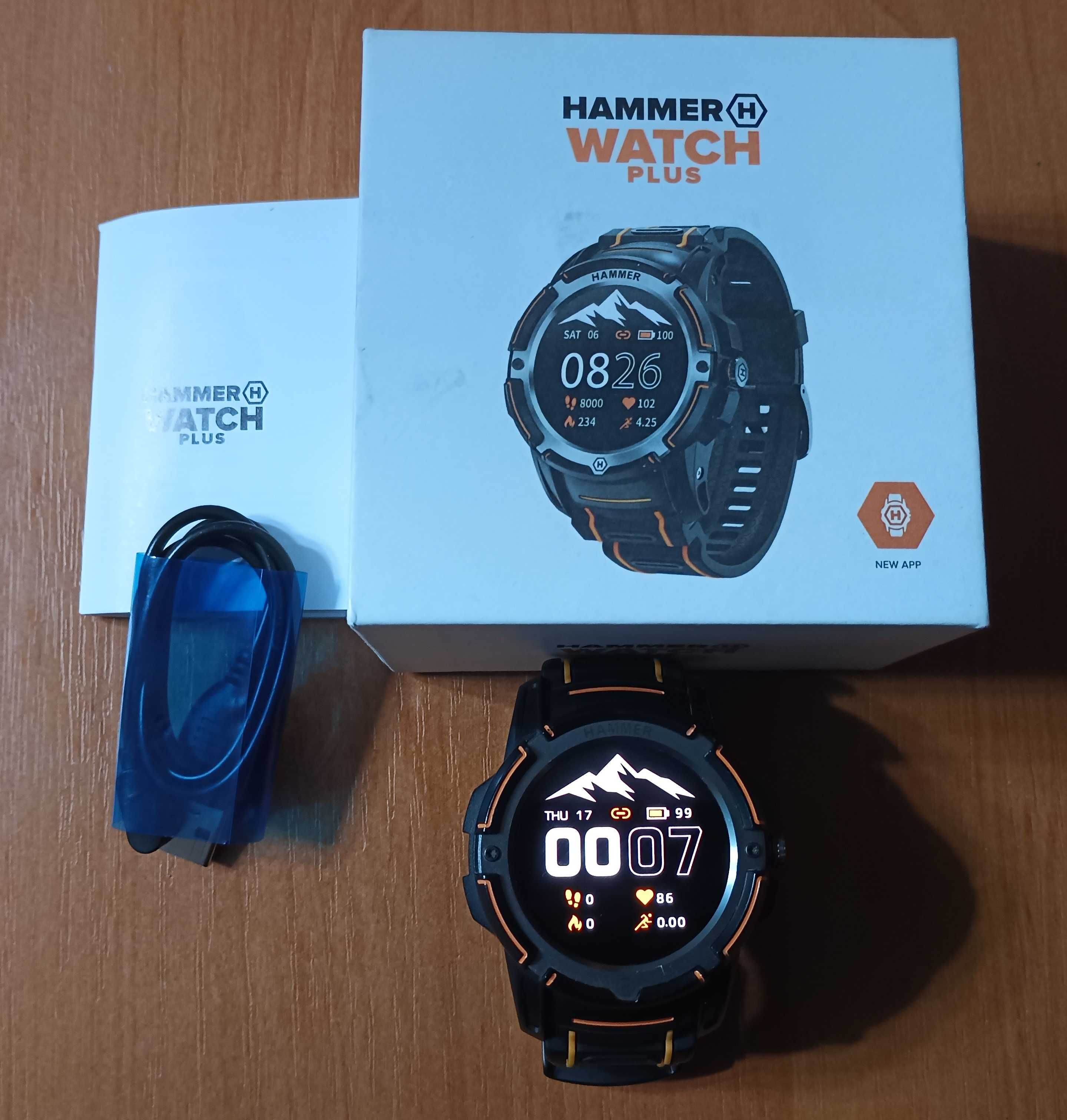Smartwatch Hammer Watch Plus sprawny zestaw bdb tarcza bez rysek