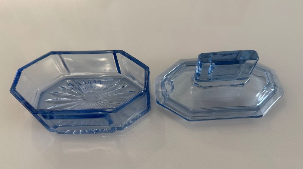 Art deco przepiękny zestaw karafka, żardiniera, tacka, szkło kryształ