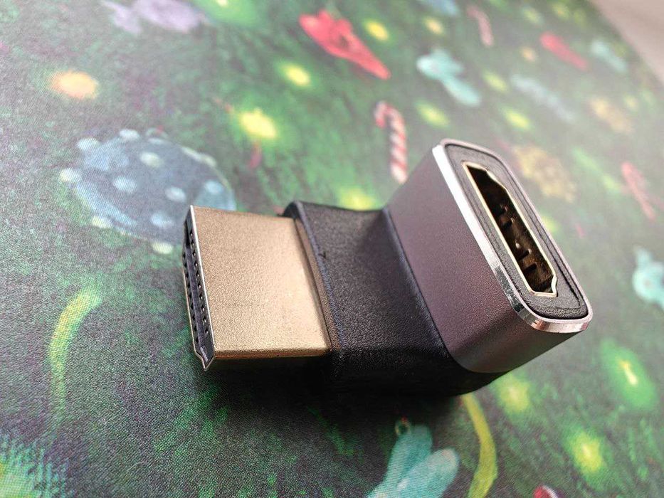 Переходник угол бок прямой HDMI 2.1 Display Port 1.4 8K 60 Hz