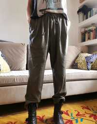 ZARA - wiązane spodnie khaki - R 40