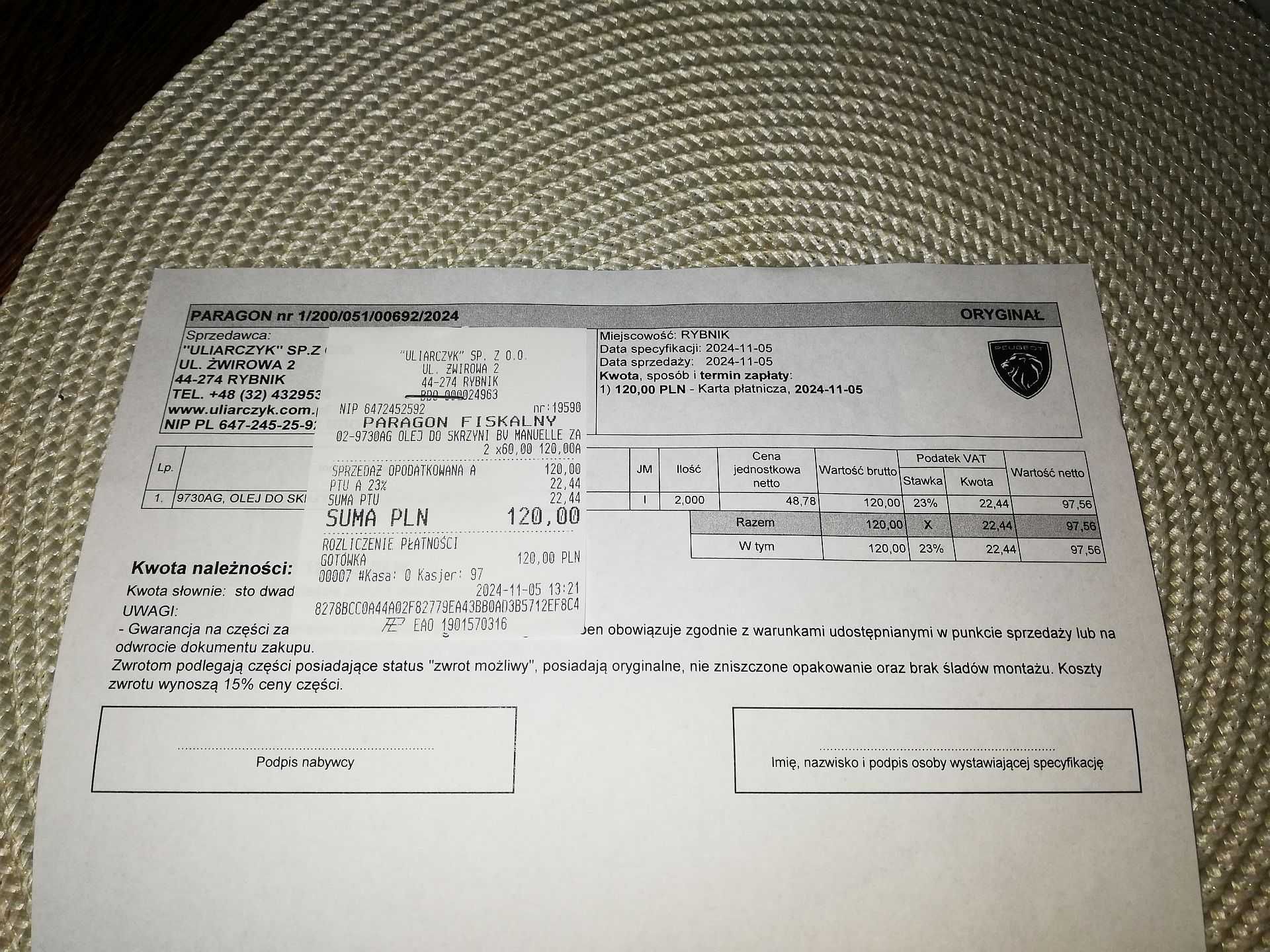 Olej do skrzyni biegów Citroen C3