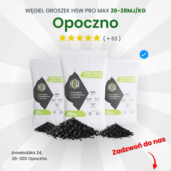 Węgiel groszek 26-28MJ/Kg HSW PRO MAX - Opoczno