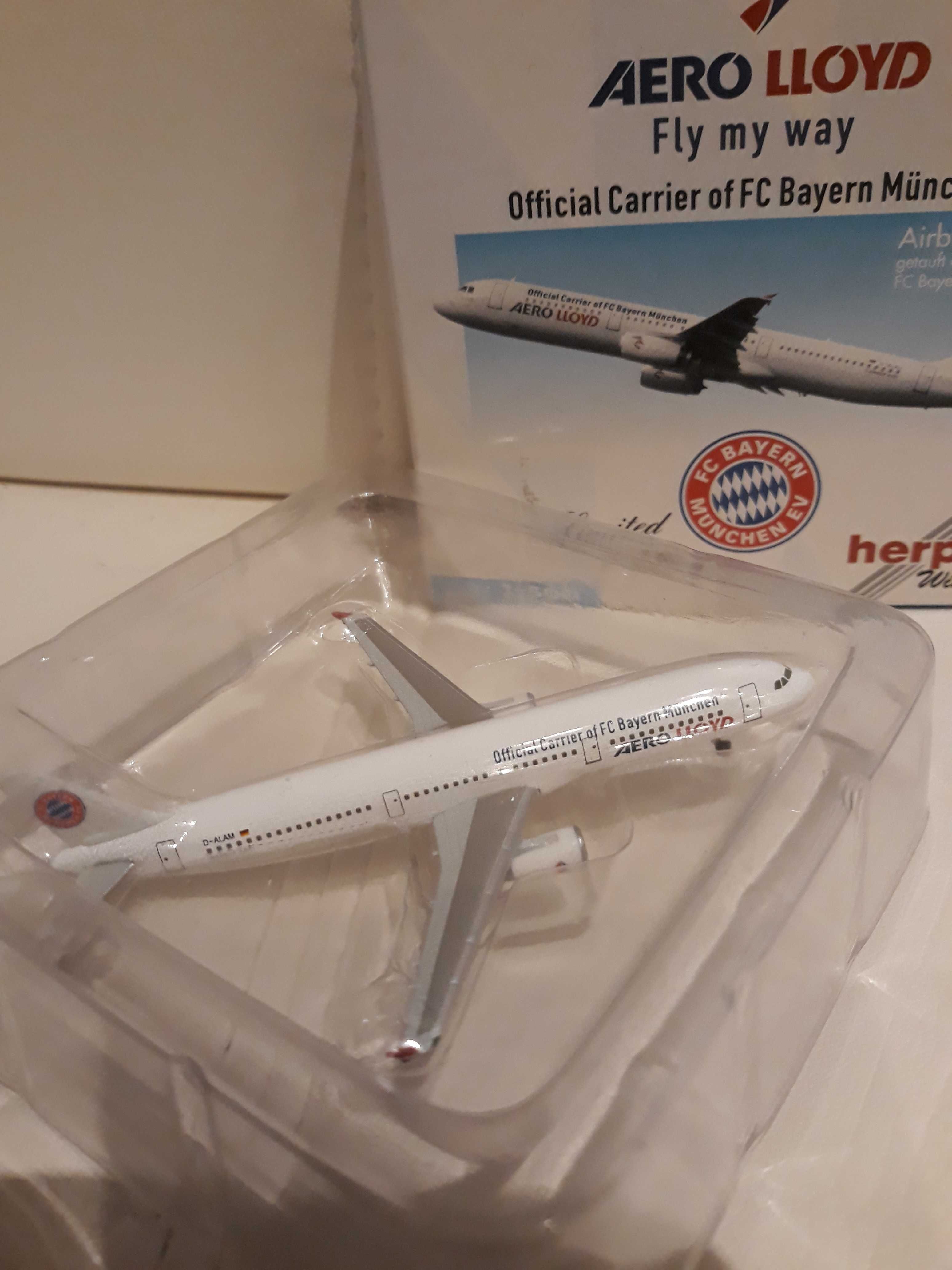 Herpa 1:500 Limitowana edycja AeroLloyd Airbus A321 FC Bayern 508759