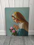 Antyczny obraz religijny Maryja Panna Matka Boska 29,5x38cm