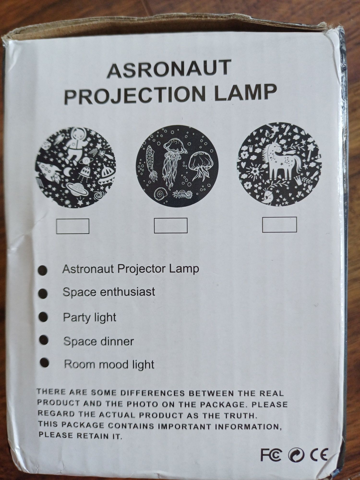 Projektor astronauta lampka USB