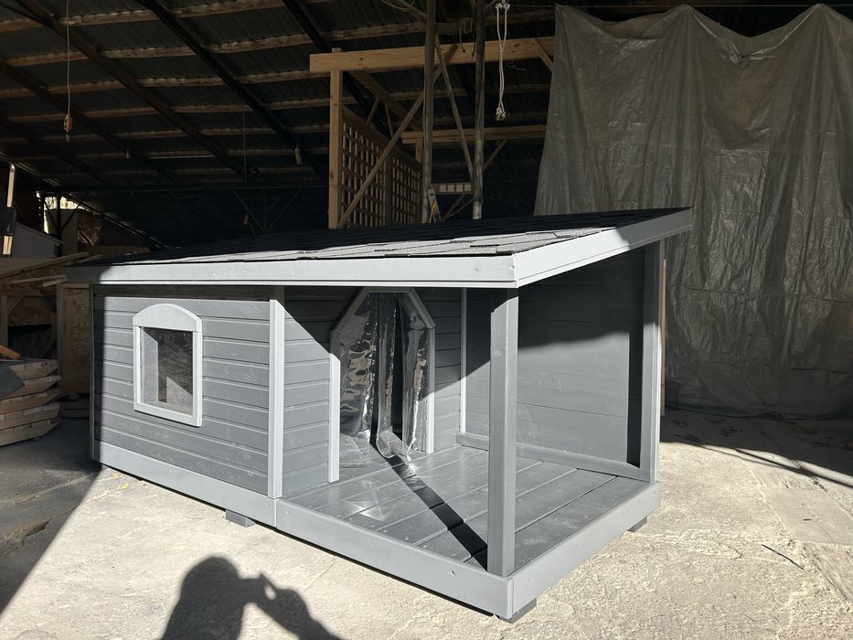 Велика утеплена буда для великих порід собак будка псам песикам собаці