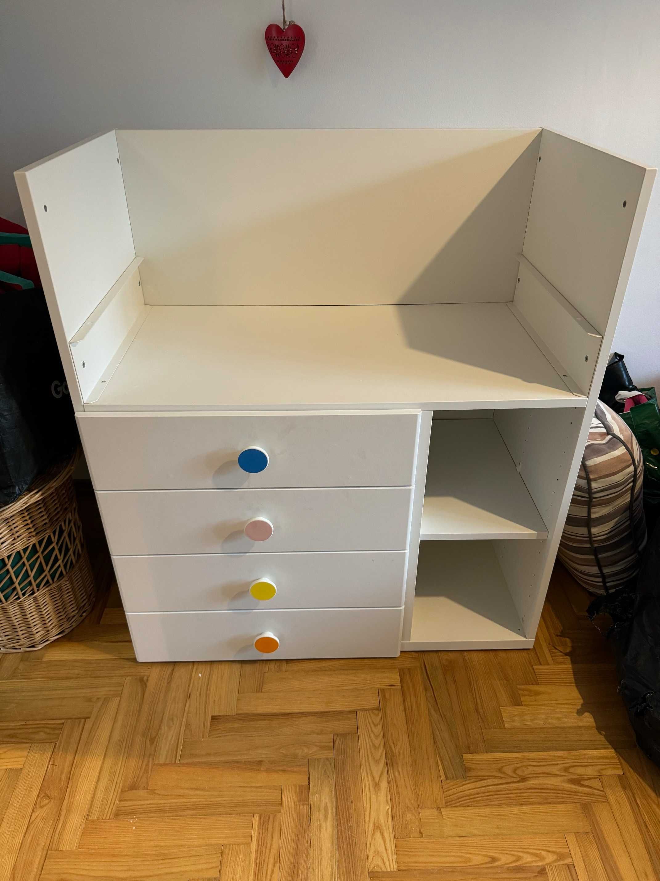 Komoda, biurko, przewijak IKEA używany, biały, dla dziecka 100x90x79