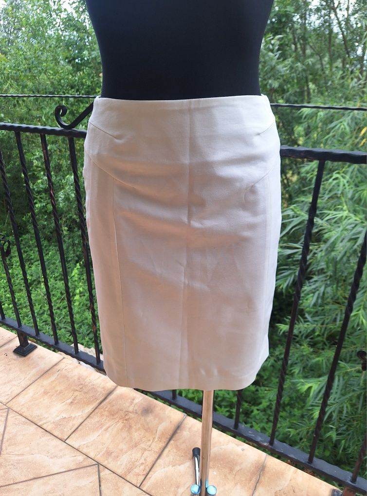 Elegancka biała spódnica damska midi marka Reserved rozmiar XS 34