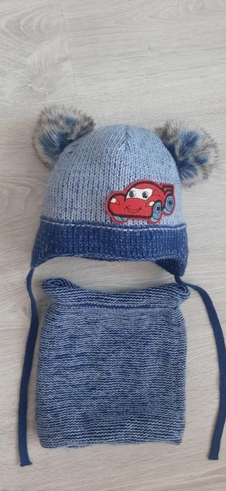 Czapka komplet ocieplana polarkiem Wyprzedaż