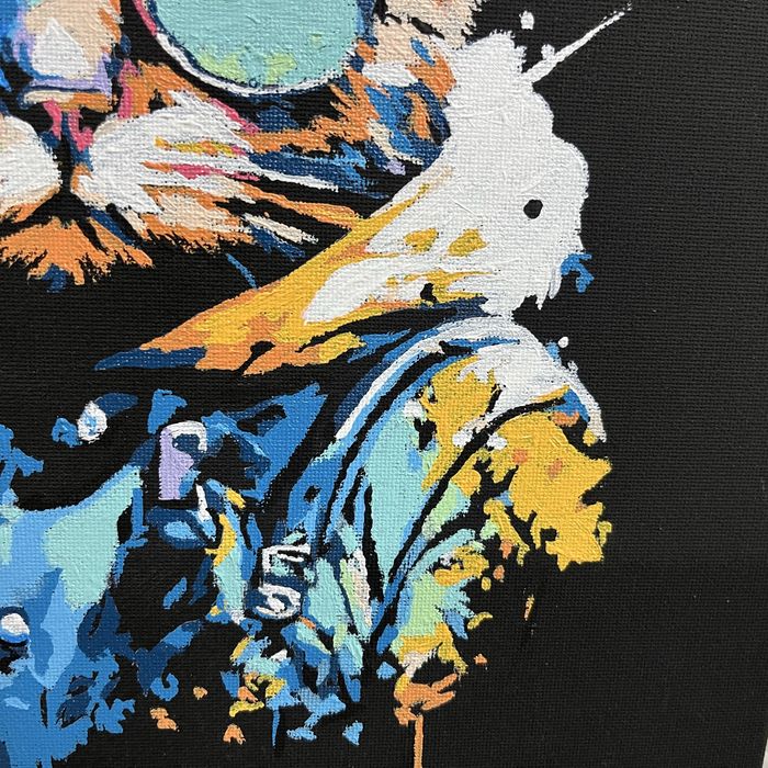 Картина Кіт | поп-арт | акрил, 30×30 | сучасний інтер’єр