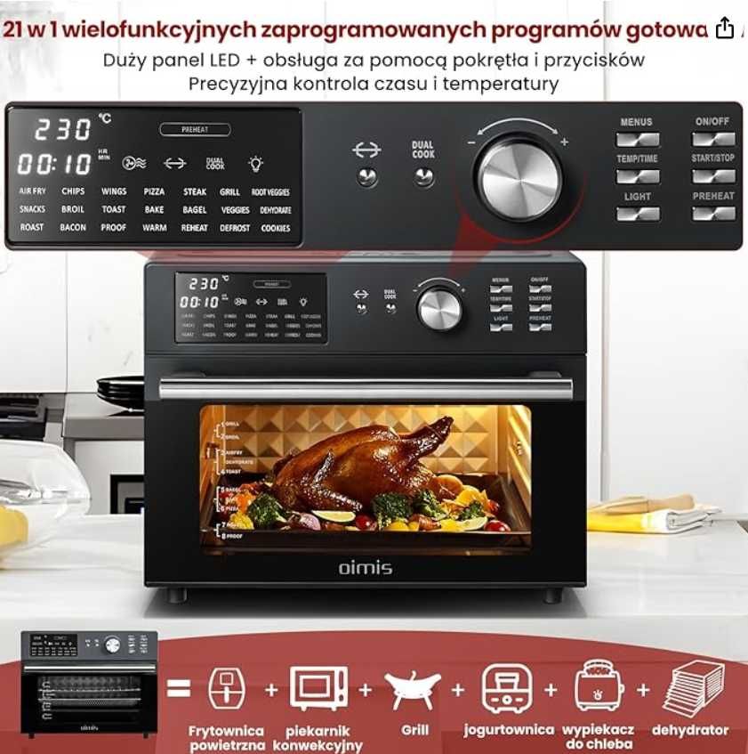 Piekarnik z frytkownicą powietrzną