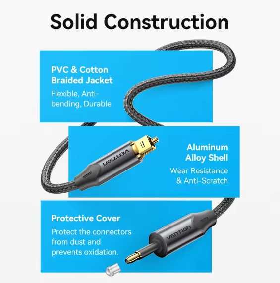 3,5 mm cyfrowy optyczny kabel audio Toslink SPDIF Blu-ray Xbox 360 PS4