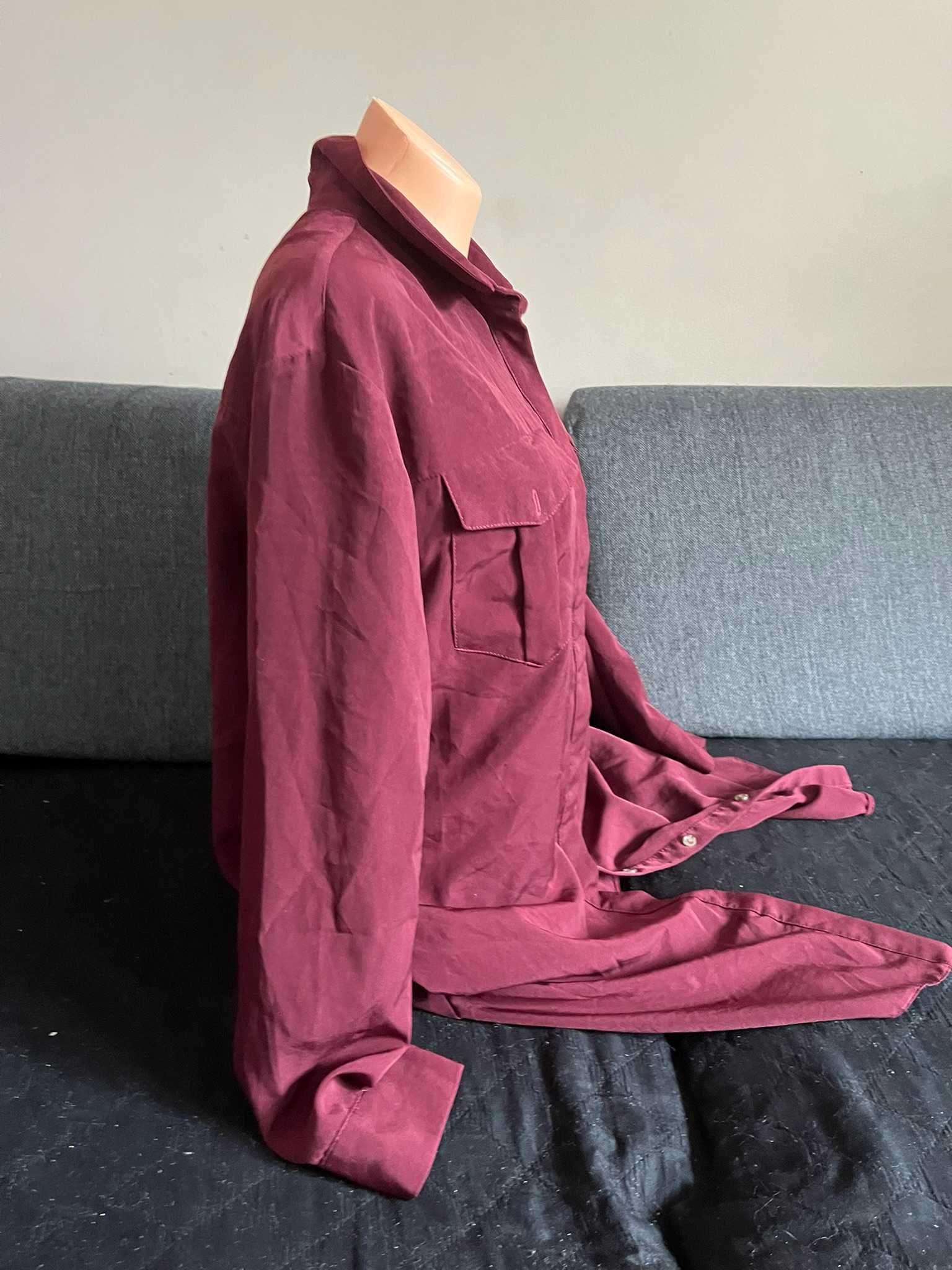 Sukienka koszulowa Topshop M bordowa