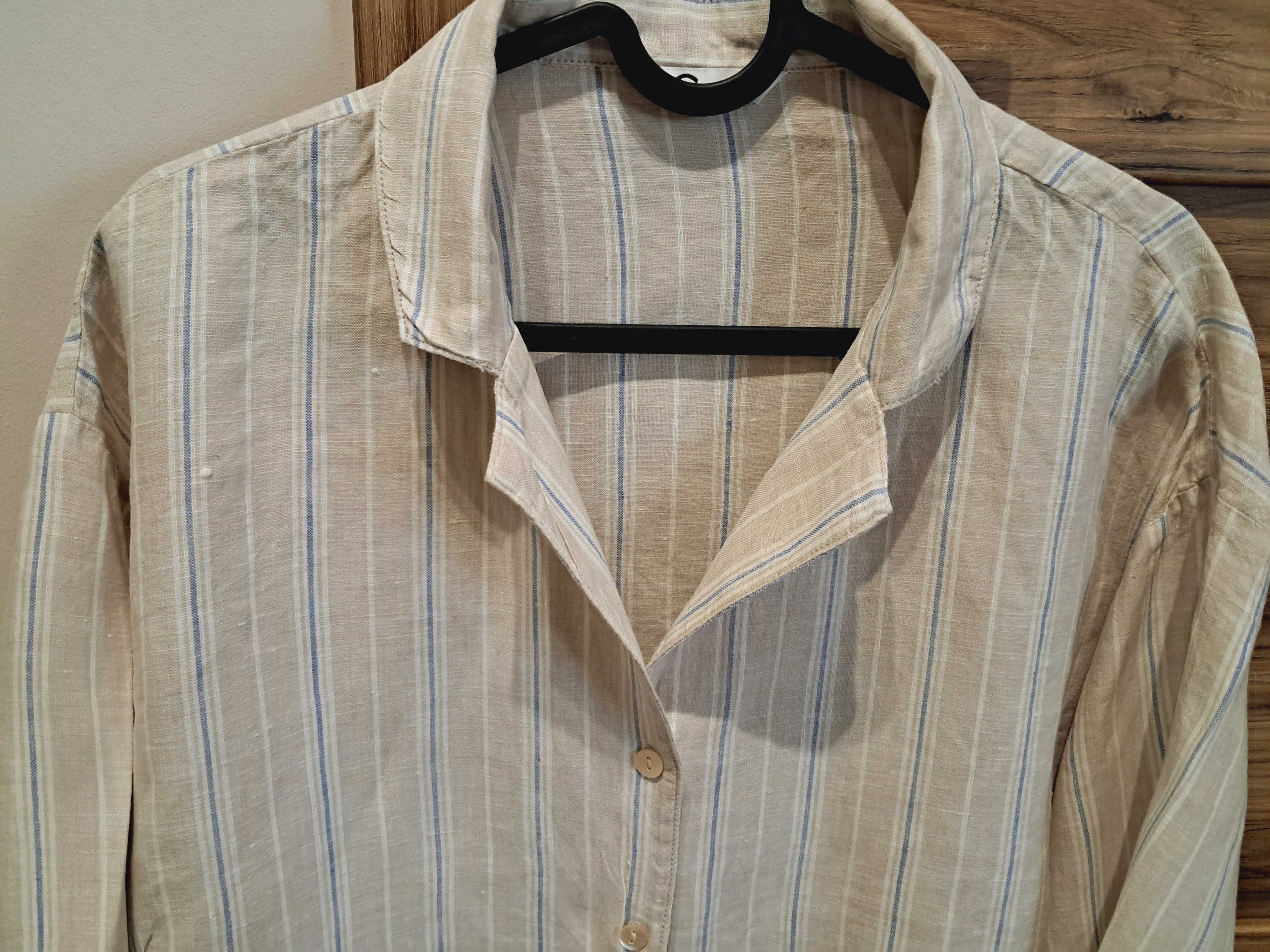 Koszula damska lniana 100% len, Cubus, bdb, oversize r. XL